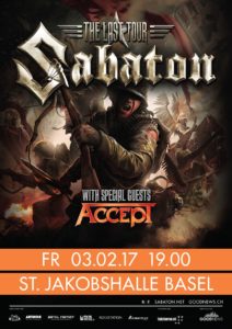 Sabaton - St. Jakobshalle Basel, 3.2.2017 (Flyer)