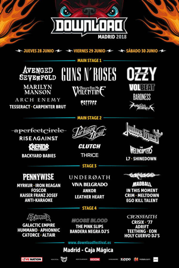 Download Festival 2018 - Guns n' Roses, Ozzy, Judas Priest, Volbeat ...