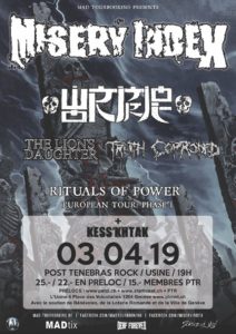 Misery Index - Post Tenebras Rock Usine Genève 2019 (Flyer)