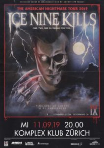 Ice Nine Kills - Komplex Klub Zürich 2019 (Plakat)