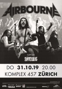 Airbourne - Komplex 457 Zürich 2019 (Plakat)