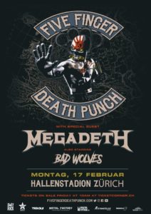 Megadethpunch - Five Finger Death Punch, Megadeth - Hallenstadion Zürich 2019 (Plakat 1.1)
