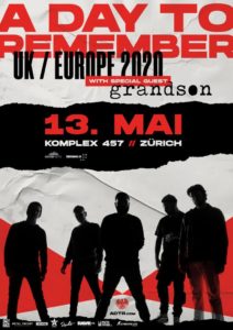 A Day To Remember - Komplex 457 Zürich 2020 (Plakat)