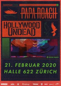 Papa Roach - Halle 622 Zürich 2020 (Plakat)