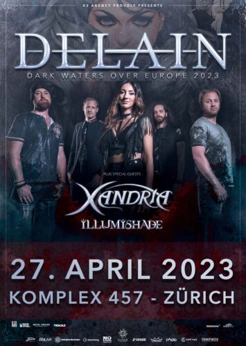 Delain - Komplex 457 Zürich 2023 - Plakat