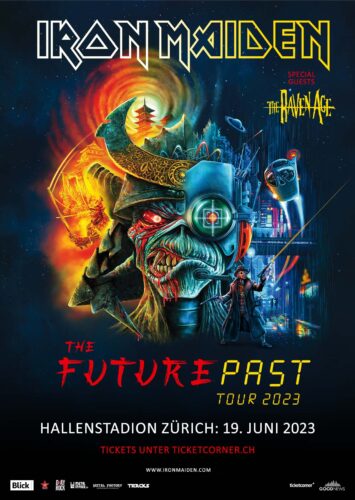 Iron Maiden - Hallenstadion Zürich 2023 Plakat mit The Raven Age