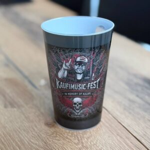 Kaufimusic-Fest Becher schwarz